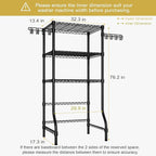 Ulif U8 Medium Laundry Room Storage Organizer, Over the Washer and Dryer Storage Shelves for Laundry Organization, 32.3”W x 17.3”D x 76.2”H, Suit Washing Machine Width within 29.9”, Hold 304 lb, Black