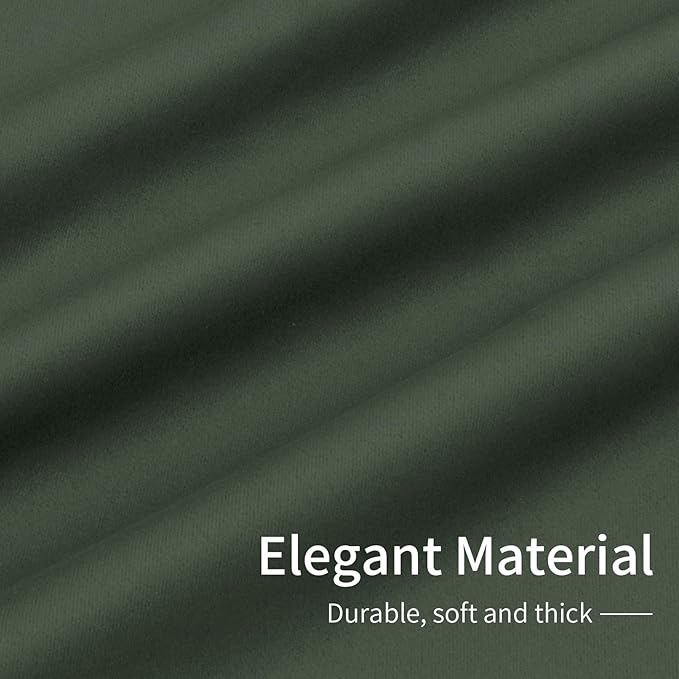 Easy-Going Blackout Curtains for Bedroom, Solid Thermal Insulated Grommet and Noise Reduction Window Drapes, Room Darkening Curtains for Living Room, 2 Panels (42x45 in, Greyish Green)