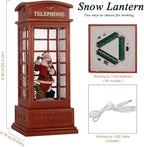 House & Garden Decoration,Christmas Lantern with 8 Pieces of Music,Sparkling Crystal Keep Circling Around The Snowman Families Music Box as a (Old Man)