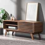 mopio Ensley TV Stand, Mid Century Modern for 55/60/65 inch TV, Farmhouse TV Stand, Entertainment Center with Storage, TV and Media Consol for Living Room (Walnut, 46")