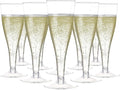 Prestee 100 Pack Clear Plastic Champagne Flutes - 4.5 oz Durable Disposable Champagne Glasses for Parties, Weddings, Toasting and Large Celebrations - Elegant Wine Glasses Stemware for Easy Cleanup