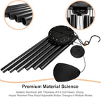 Large Aluminium Wind Chimes 37 Inches to Create a Zen Atmosphere Suitable for Outdoor, Garden, Patio Decoration. Classic Wind Chimes with Wind Catcher as a Gift for Unisex(Whole Black)