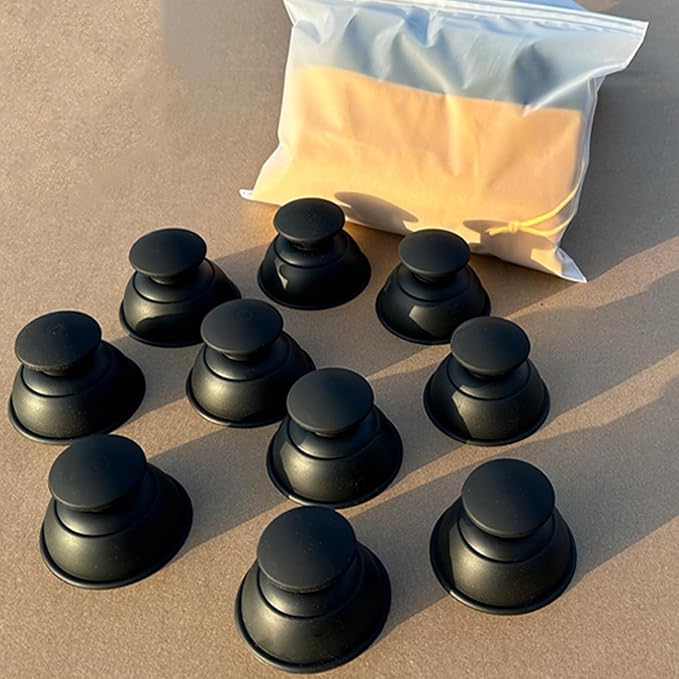 Silicone Cupping Therapy Sets 10pcs,Professional Vacuum Cupping for Myofascial Massage/Joint Pain/Anti Cellulite/Deep Muscle Relief & More(10pcs,Black)