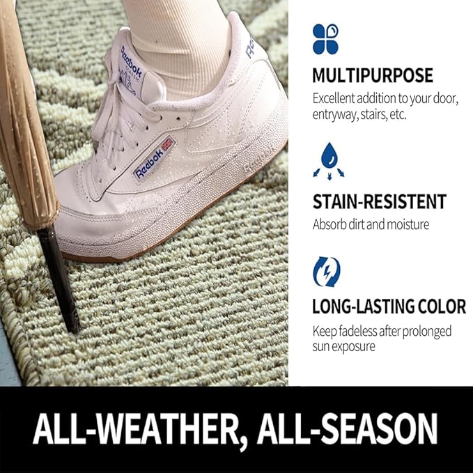 Door Mat Indoor Entrance, Large Welcome Mat Outdoor, Non Slip Front Door Mat Entryway（20x32）