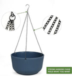 Dexceder 8.75 Inch Self Watering Hanging Planters Indoor Outdoor, Thickened Hanging Basket Flower Plant Pot (2 Pack, Deep Blue)