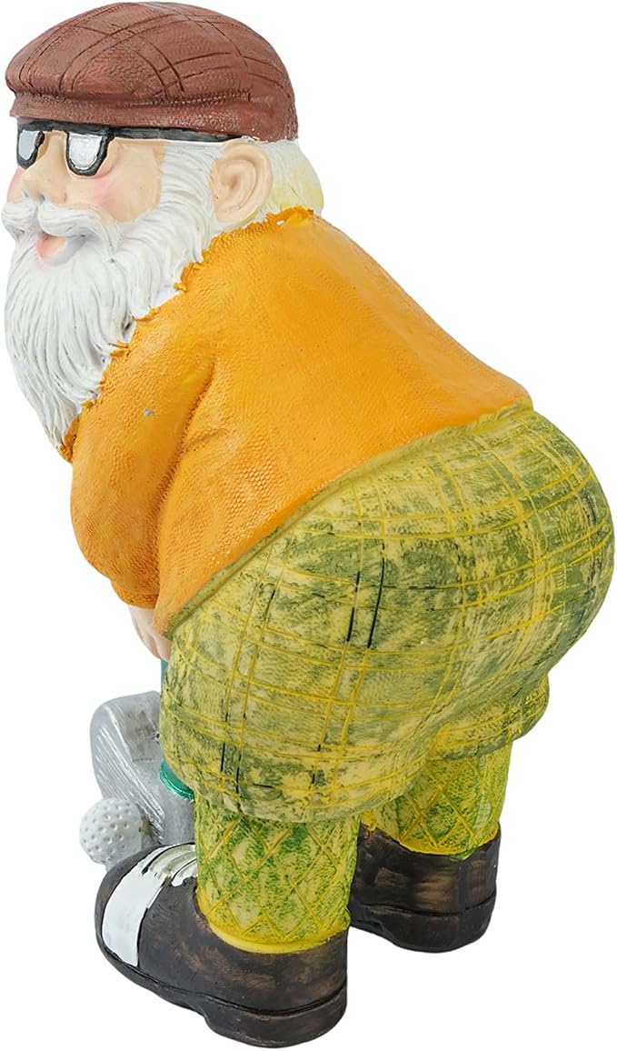 Elenon Golf Gnome Garden Statue Decorative, Adorable Flower Bed Decor Gnome Outdoor Decor, Funny Yard Patio Art Decor Dwarf Sculptures Table Ornament