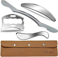 Stainless Steel Muscle Scraper Tool Set, 4-Piece Professional Physical Therapy Massage Tools with Storage Case