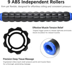 Muscle Roller Stick for Athletes - Deep Tissue Fascia Blaster & Roller Massager for Myofascial Pain Relief - Handheld Physical Therapy & Recovery Tool(Blue black-18 inch)