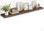 55 Inch Floating Shelves, 55"x9.25"x1.5" Inch Deep Floating Shelves for Wall, Wooden Shelves for Bathroom, Bedroom, Living Room, Walnut