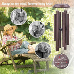 Personalized Sympathy Wind Chimes, Cardinal Wind Chime, in Memory for Loss of Loved Dad/Mom/Ones, Metal Memorial Sympathy Gifts, 36inch Deep Tone Wind Chime, in Loving Memory