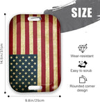 Serving Trays with Handles, 14.5 x 9.8 inch Rectangular Plastic Tray for Restaurant, Kitchen, Vintage United States of America Flag