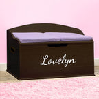 DIBSIES Personalized Creative Wonders Toy Box, Signature Series for Girls, 30 x 19.25 x 18 inches, Soft-Close Lid (Espresso)
