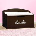 DIBSIES Personalized Creative Wonders Toy Box, Signature Series for Girls, 30 x 19.25 x 18 inches, Soft-Close Lid (Espresso)