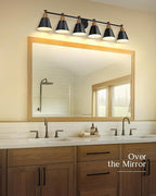 FEMILA Black 6 Light Bathroom Vanity Light, Vintage Bathroom Light Fixtures Over Mirror, E26 Base, 4FG59B-6W BK