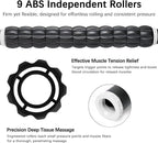 Muscle Roller Stick for Athletes - Deep Tissue Fascia Blaster & Roller Massager for Myofascial Pain Relief - Handheld Physical Therapy & Recovery Tool(White black-18 inch)