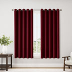 ChrisDowa Burgundyout Curtains 70 inches Wide for Bedroom - 2 Panels Set Extra Wide Grommet Thermal Insulated Room Darkening Curtains for Living Room (Burgundy, 70 x 63 Inch)
