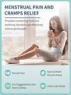 Slimpal Period Heating Pad for Cramps, FSA HSA Eligible, Portable Heat Pad for Menstrual Cramp Relief, Electric Cordless Heating Belt, 3 Timer Auto Off, Gifts for Women Girl, Light Grey