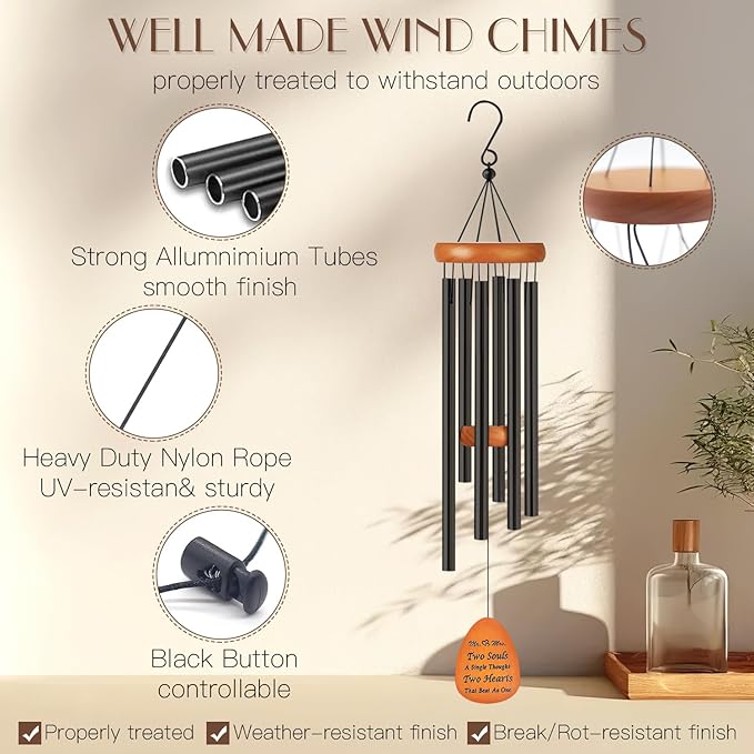 Wedding Gifts for Couple 2025,Married Gifts for Newlywed Mr. and Mrs. Wind Charms,Wedding Wind Chime,Engagement Gift idea for Couple Home