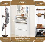 Shoe Cabinet with 3 Flip Drawers, Narrow Shoe Cabinet with 9 Hooks Coat Rack, Freestanding Shoes Storage Cabinets with Adjustable Shelves for Entryway, Hallway, Living Room, White