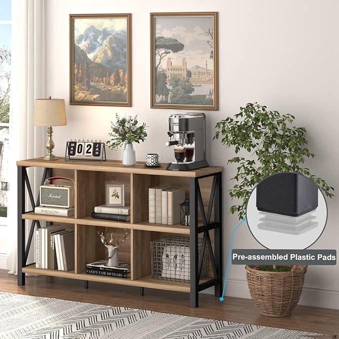6 Cube Storage Organizer with Shelf - Industrial Bookcase by FATORRI