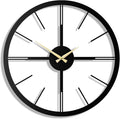 pluviart Rain Minimalist Metal Wall Clock, Modern Black Metal Wall Clock, Silent Non-Ticking Decorative Clock for Living Room, Kitchen, Office, Industrial-Style Wall Decor, Easy to Hang (26,8")
