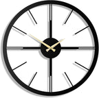 pluviart Rain Minimalist Metal Wall Clock, Modern Black Metal Wall Clock, Silent Non-Ticking Decorative Clock for Living Room, Kitchen, Office, Industrial-Style Wall Decor, Easy to Hang (26,8")