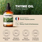 Kukka Thyme Essential Oil for Hair, Skin & Diffuser - 4 Fl Oz - 100% Pure Natural Thyme Oil, Herbaceous Scent, for Aromatherapy & Making Scent DIY