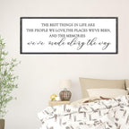 The Best Things in Life Wall Decor Sign 32 x 12 Inch Memories Inspirational Quotes Wood Framed Family Entryway Living Room Home Wall Art for Farmhouse Bedroom Room (Black)