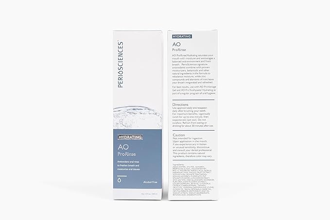 PerioSciences AO ProRinse White Care Whitening Mouthwash with Antioxidants – Oral Rinse for Gum Health, 10 Fl Oz / 300ml