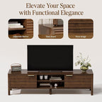 TV Stand for Living Room - up to 65 Inch TVs Mid Century Modern Entertainment Center with Storage and Adjustable Shelves, Media Console Table Walnut 59"