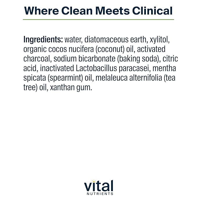 Vital Nutrients Hyperbiotics Activated Charcoal Probiotic Toothpaste | Fluoride Free Toothpaste with Oral Probiotics | Supports Healthy Mouth Flora, Fresher Breath, Teeth Whitening* | Vegan | 4 oz