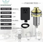 SinkTop Air Switch Kit with Brass Gold Long Button (Full Brass) for Garbage Disposal,without cabel