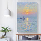 Coastal sailboat scenery poster art decor ocean nautical room decor beautiful sailboat seascape decor suitable for beach villa