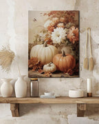 AbcCustomize Vintage Pumpkin Floral Wall Art Decor, Rustic Fall Daisy Flowers Canvas Print for Farmhouse Autumn Decor, Thanksgiving Decorations for Living Room Kitchen Dining Room, Ready to Hang