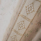 Sutuo Home Boho Curtain Semi-Blackout Crochet Hollow Lace Patchwork with Floral Print Cotton Linen Fabric, Handmade Tassels Rod Pocket Bohemian Window Drapes for Living Bedroom, 59"W x 84"L, 1 Panel