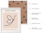 Poster Master Vintage Poster - Retro One Line Butterfly Drawing Print - Butterfly Line Art - Minimal Gift for Him, Her, Animal Lover - Abstract Decor for Home, Office, 8x10 White Framed