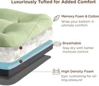 Codi Dining Chair Cushions 2 Pack, Thick Chairs Pads for Indoor Kitchen Room - Washable, Non-Slip Memory Foam Seat Cushion with Ties, 16.5"x16.5"x 3.5", Set of 2, Sage