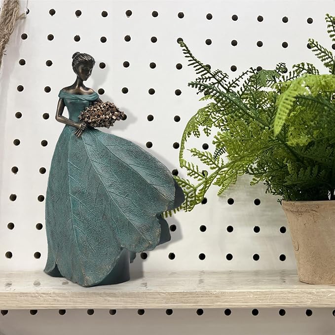 Guichifun Fairy Statue Collection Home Decoration - Leaf Angel Girls Resin Modern Table Decor for Living Room Office Sculpture Decor for Women Indoor Rustic Figurines Gift 5 x 3 x 7.5 Inch