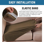 H.VERSAILTEX Velvet Stretch Couch Cushion Cover Plush Cushion Slipcover for Chair Loveseat Sofa Cushion Furniture Protector Seat Cushion Sofa Cover (2 Piece Medium Sofa Cushion Covers, Bronze Brown)