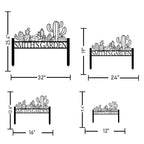 Personalized Cactus Metal Garden Sign, Large Garden Decoration Metal Sign with Stakes, Custom Gardener Family Name Sign, Cactus Decor for Outdoor, Patio Decorative, Yard Art, New Home Gift