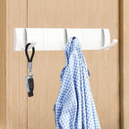 Folding Coat Hooks, Wall Mounted Coat Rack with 5 Retractable Hooks, Heavy Duty Towel Rack for Bathroom Wall Hook for Hanging Clothes Bathrobe, Stainless Steel Coat Hanger for Entryway(White)