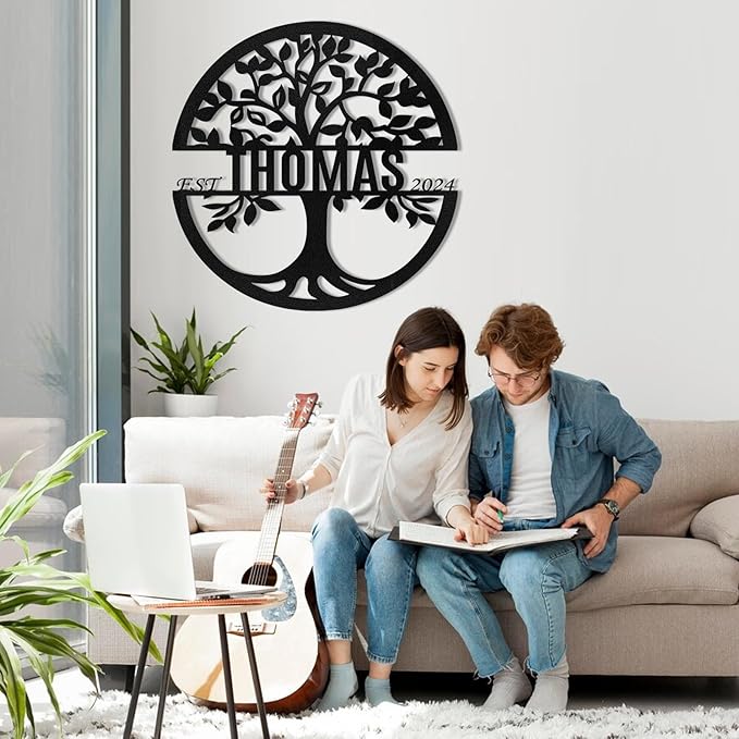 Metal Signs Customized, Tree of Life Metal Signs, Personalized Family Name Sign, Outdoor Metal Wall Art, Metal Tree Wall Decor, Porch Signs Outdoor, Housewarming Gift, Rustic Home Decor