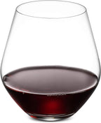 Godinger Wine Glasses, Stemless Wine Glasses, Red Wine Glasses, Wine Drinking Glasses, Stemless Wine Glass - 17oz, Set of 4 - Made in Europe