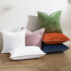 decorUhome Fall Chenille Soft Throw Pillow Covers 26x26 Set of 2, Farmhouse Velvet Neutral Decorative Euro Pillow Covers with Stitched Edge for Couch Sofa Bed Home Decor, Forest Elf