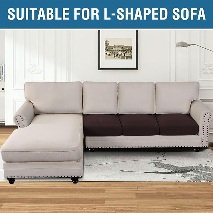 H.VERSAILTEX Super Stretch Stylish Cushions Covers/Furniture Cover Spandex Jacquard Small Checked Pattern Super Soft Slipcover Washable Individual