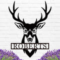 Personalized Deer Head Metal Sign | Christmas Deer | Custom Metal Deer Sign | Deer Antlers Sign | Outdoor Wall Decor | Last Name Sign | Deer Monogram | Wall Decor Rustic Home | Housewarming Gifts