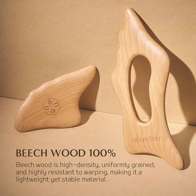 Body Sculptor - Beech Wood Massage Tool, Portable & Lightweight Scraping Tools, Wood Gua Sha, Relieve Tensed Muscle, Lymphatic Massage to Help Face & Body Circulation