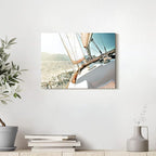 ARTISTIC PATH Sailboat Picture Seascape Wall Art: Nautical Artwork Print on Canvas Painting for Bedrooms (16" W x 11" H,Multi-Sized)