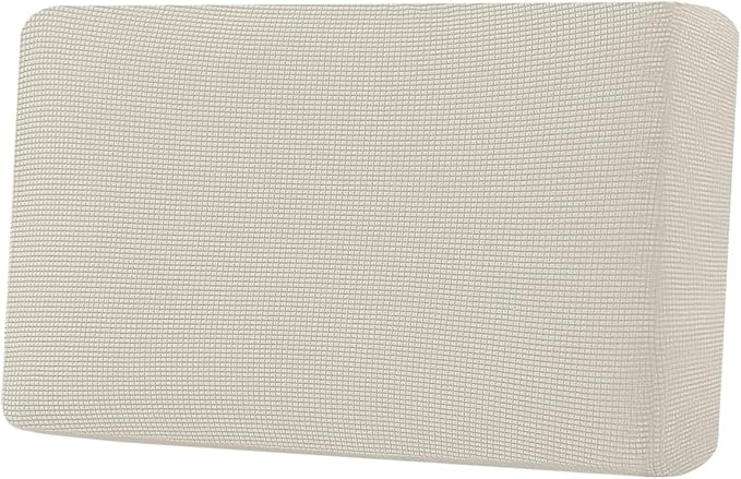 H.VERSAILTEX Super Stretch Individual Seat Cushion Covers Sofa Covers Couch Cushion Covers Slipcover Sets Thick Jacquard Textured Twill Fabric (1 Piece Loveseat Cushion Cover, Natural)