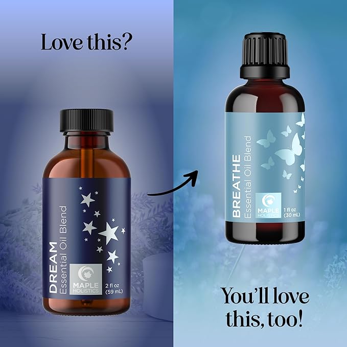 Sleep Essential Oil Blend for Diffuser - Dream Essential Oils for Diffusers Aromatherapy and Relaxation with Clary Sage Ylang-Ylang Roman Chamomile and Lavender for Sleep Time Support (2 Fl Oz)